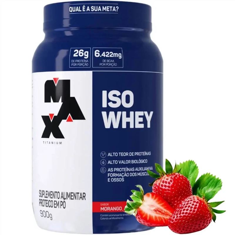 Iso Whey Max Titanium Morango 900g