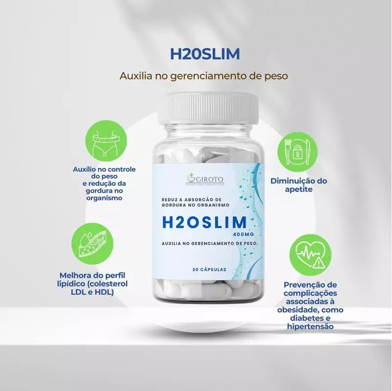 GIROTO H2OSLIM 400MG BLOQUEADOR DE GORDURA 30 CAPSULAS